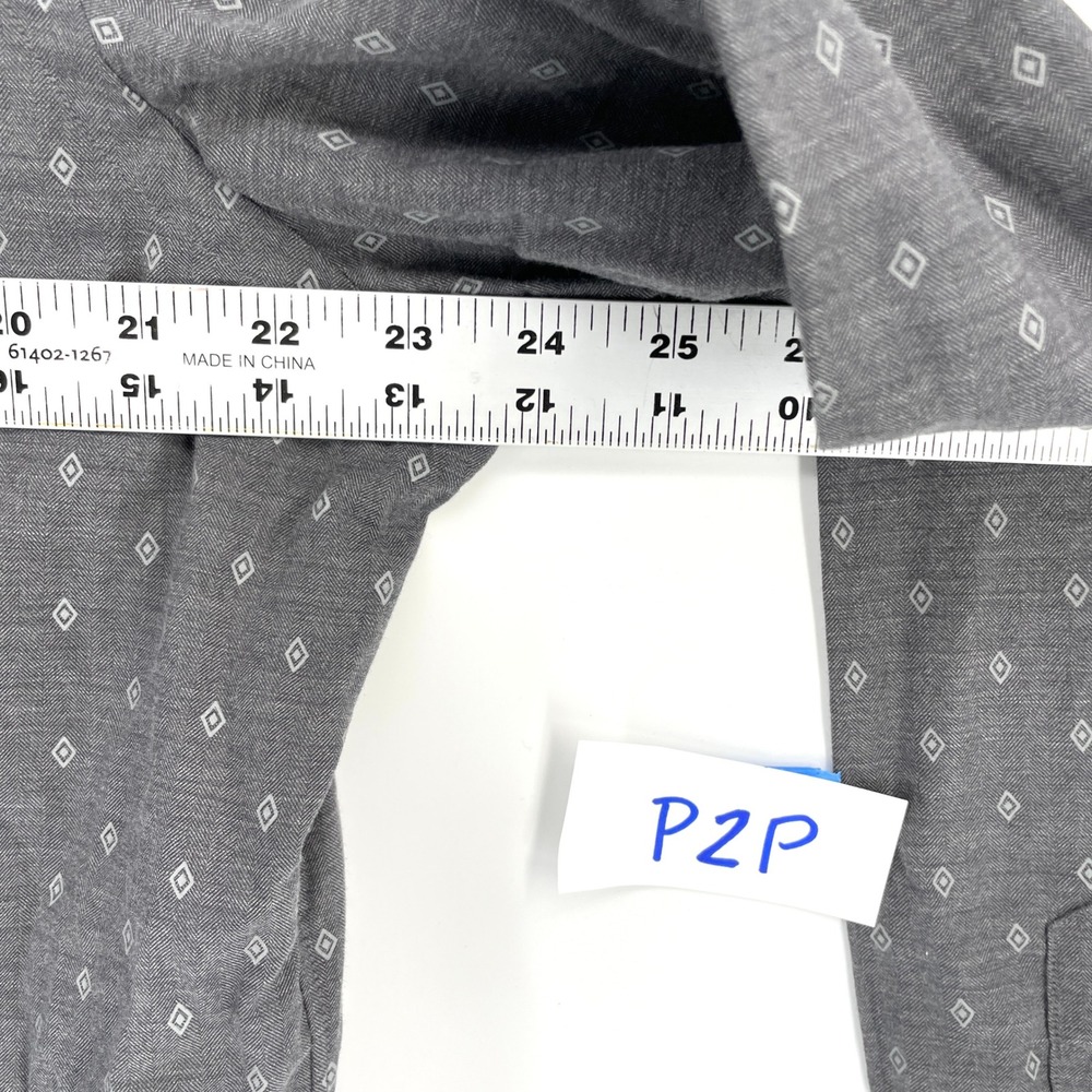 Polo‎ Ralph Lauren Classic Fit Button Shirt Mens Large Gray Diamond Pattern - Picture 5 of 9